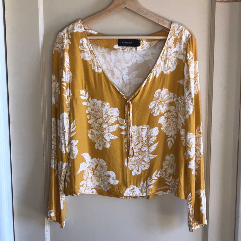 MINKPINK floral long sleeve blouse